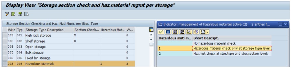 SAP hazardous material checking